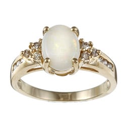 Miadora Sterling Silver Opal and Diamond Accent Ring - 13377104 ...