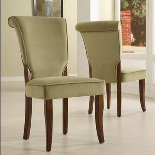 TRIBECCA HOME Andorra Olive Velvet Upholstered Dining Chair (Set of 2