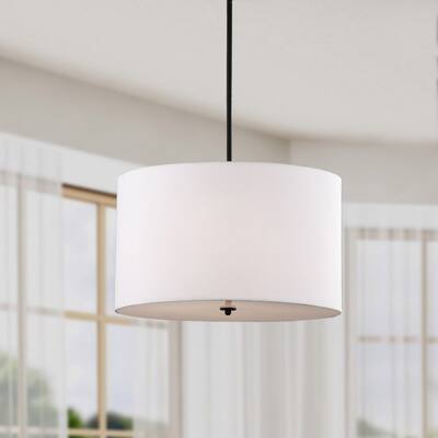 Indoor 4-light White Shade Pendant Chandelier