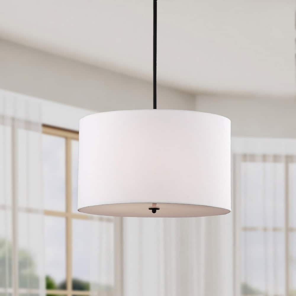 Indoor 4-light White Shade Pendant Chandelier