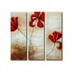 'Red Flowers' Hand Painted Art Set - - 5493237