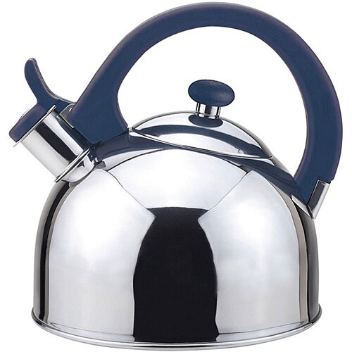 blue whistling tea kettle