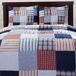 cameron red blue striped 3 piece quilt set free shipping today red white and blue bed sheets
