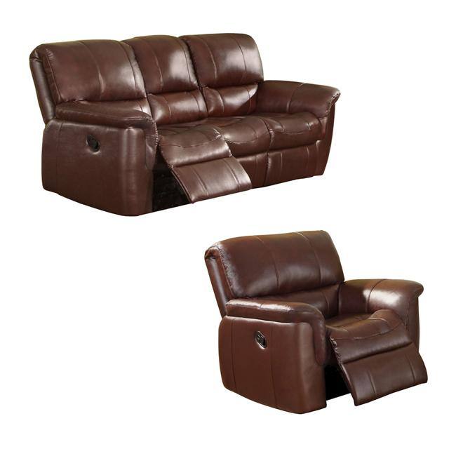 Concorde Wine Italian Leather Reclining Sofa and Recliner Chair