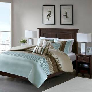 Shop Madison Park Salem Blue 6 Piece Duvet Cover Set Free