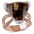 Miadora Signature Collection 14k Gold Smoky Quartz and 1 1/2ct TDW Diamond Ring (G-H, SI1-SI2)