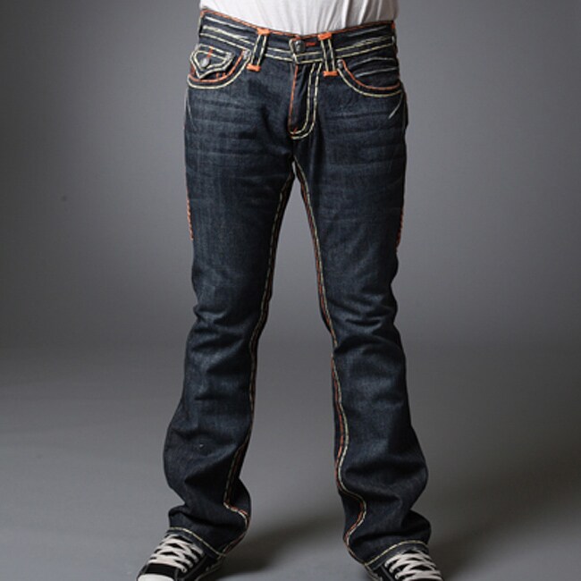 Men's 'Newport Beach' Embroidered Denim Jeans - 13279058 - Overstock ...