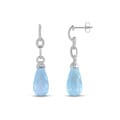 Miadora 14k Gold Blue Topaz and 1/3ct TDW Diamond Earrings (G-H, SI1-SI2)