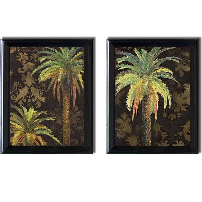 Patricia Pinto 'Palms I and II' Framed 2-piece Canvas Art Set