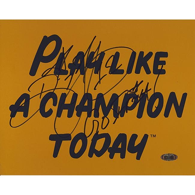 Notre Dame Ricky Watters Autographed 'Play Like a Champion Today' Poster 'Go Irish'