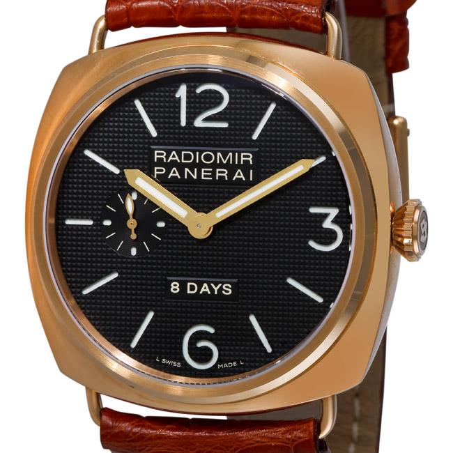 Panerai Mens Luminor Radiomir 8 Days Rose Gold Mechanical Watch 