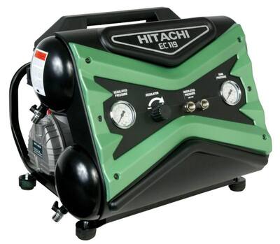 Hitachi EC119SA Twin-stack Air Compressor w/ Control Panel and Couplers (Reconditioned)