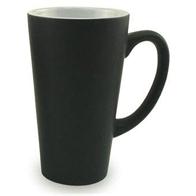 cups latte cafe glass 13283842 Style (Pack  4) oz Ceramic  16 of Funnel Black Mugs