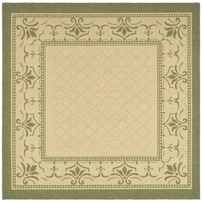 Indoor/ Outdoor Royal Natural/ Olive Rug (6 7 Square)