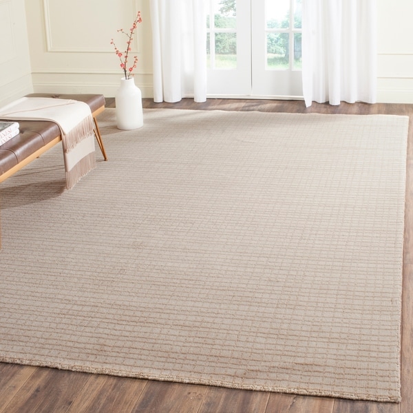 Safavieh Handmade Himalaya Beige Grid Wool Area Rug - 8' x 10'