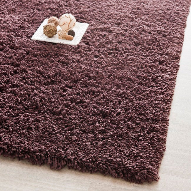 Hand woven Bliss Chocolate Shag Rug (7 Square)