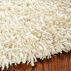 Hand woven Posh Ivory Wool Shag Rug (9'6 x 13'6) Safavieh 7x9   10x14 Rugs