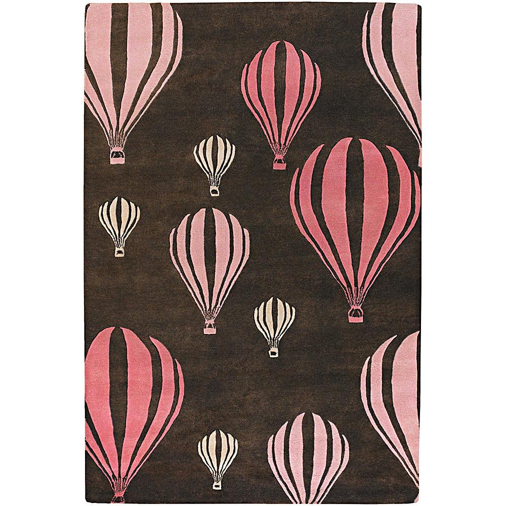 Novelty Hand tufted Mandara Brown/pink New Zealand Wool Rug (79 X 106)