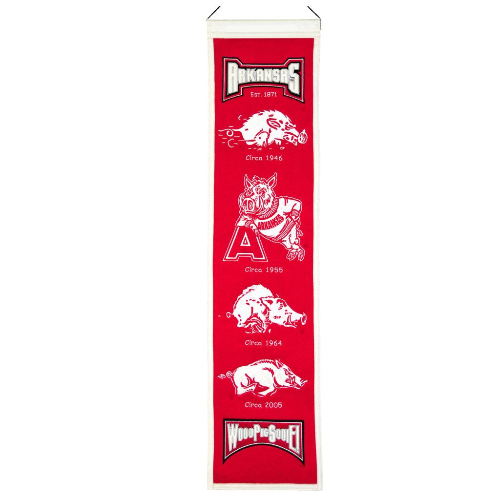 Arkansas Razorbacks Wool Heritage Banner