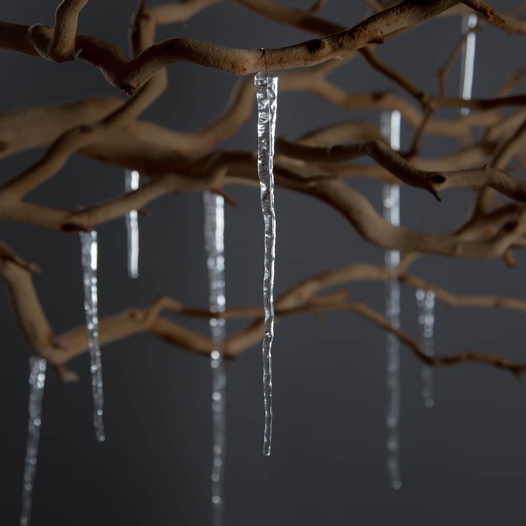 Handcrafted Recycled Glass Icicle Ornaments (Set of 20) - 7 x 1 x 13 inches