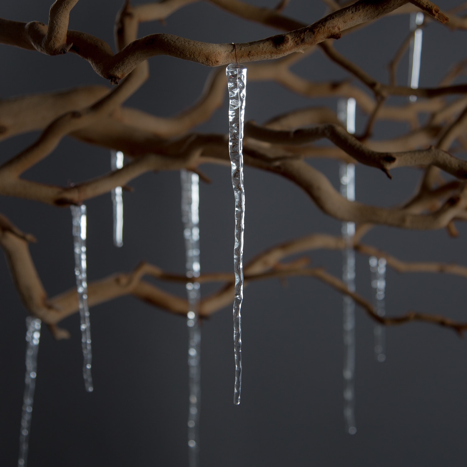 Handcrafted Recycled Glass Icicle Ornaments (Set of 20) - 7 x 1 x 13 inches