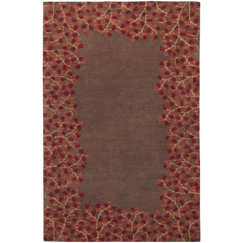 Rome Hand Tufted Floral Border Area Rug