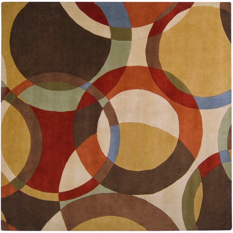 Mayflower Handmade Modern Circles Wool Area Rug
