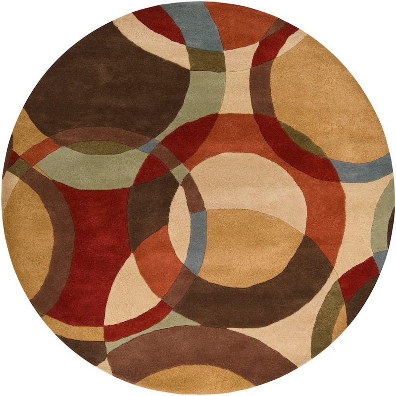Mayflower Handmade Modern Circles Wool Area Rug