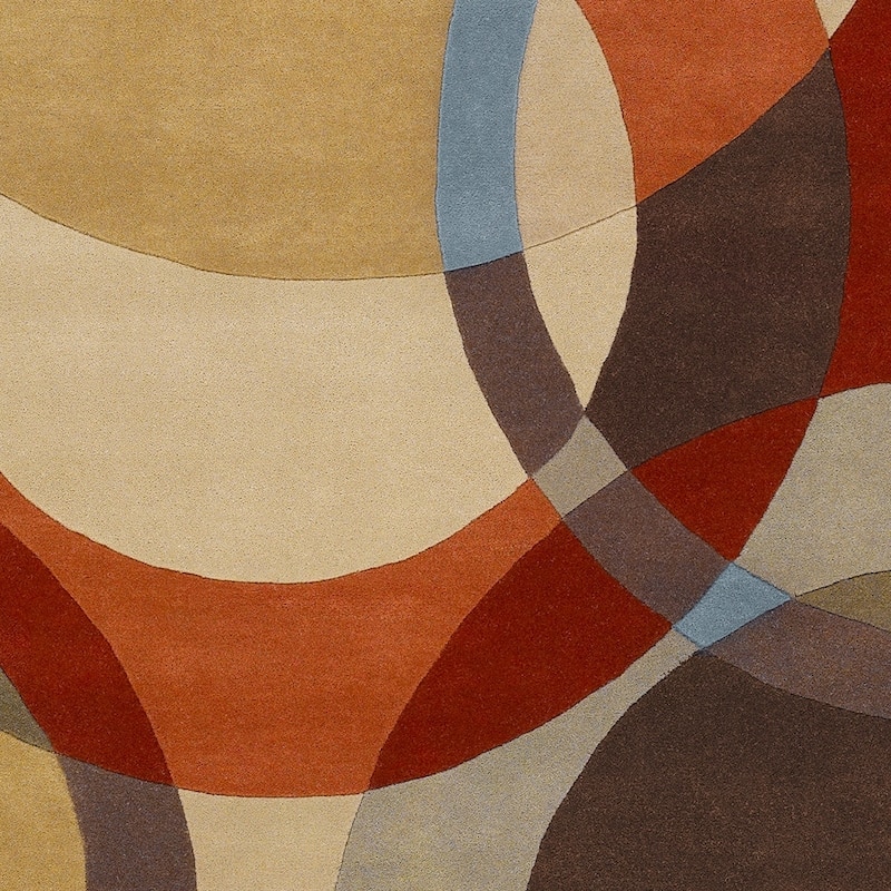 Mayflower Handmade Modern Circles Wool Area Rug