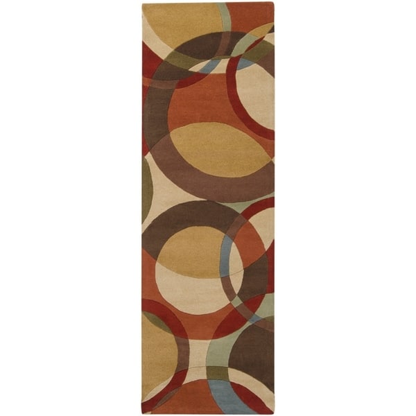 Mayflower Handmade Modern Circles Wool Area Rug