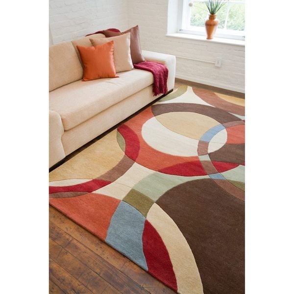 Hand-tufted Contemporary Circles Mayflower Wool Geometric