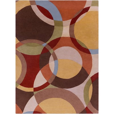 Mayflower Handmade Modern Circles Wool Area Rug