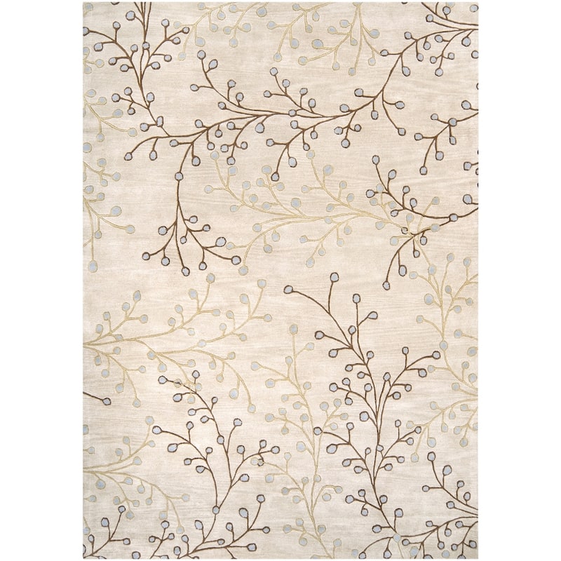Sakura Handmade Transitional Floral Wool Area Rug