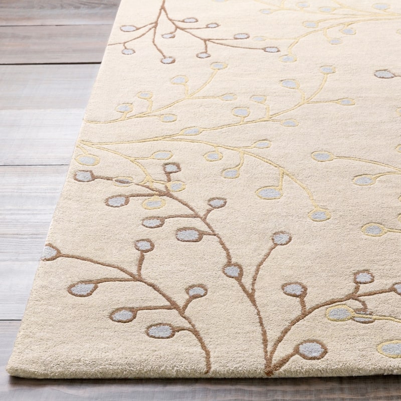Sakura Handmade Transitional Floral Wool Area Rug