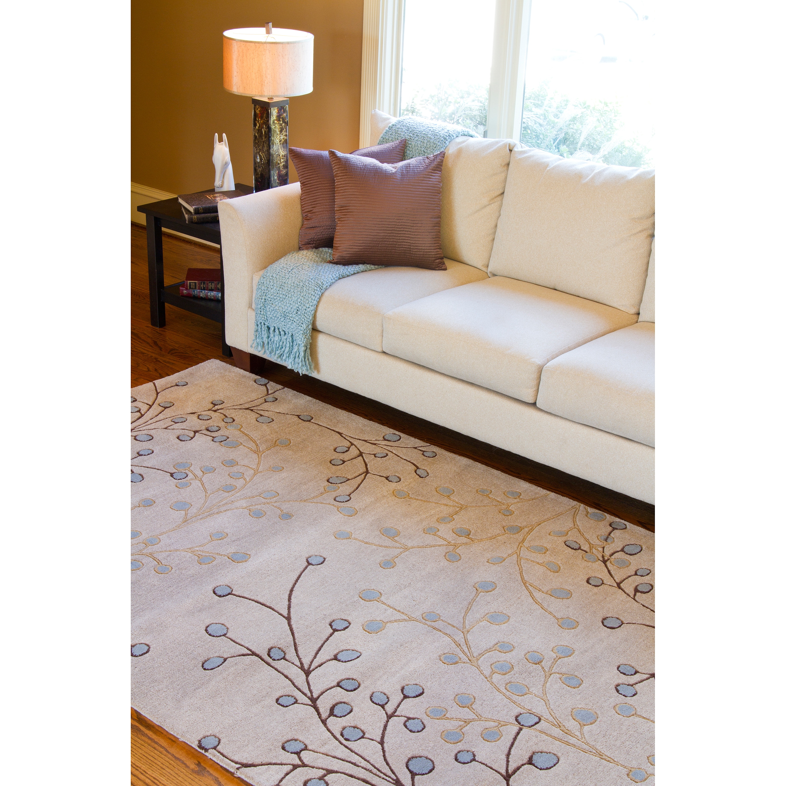 Hand tufted Whimsy Beige Wool Rug