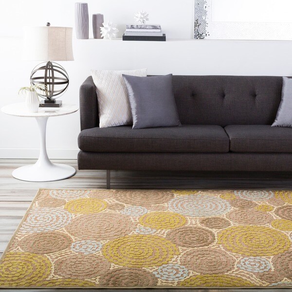 Circles Geometric Abstract Area Rug (5'2 x 7'6) - 5'2 x 7'6