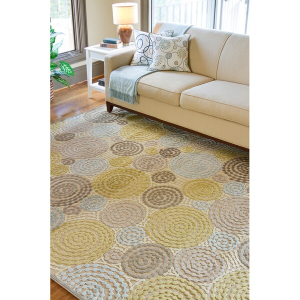 Meticulously Woven Circles Geometric Abstract Rug (7'6 x 10'6) 7x9   10x14 Rugs