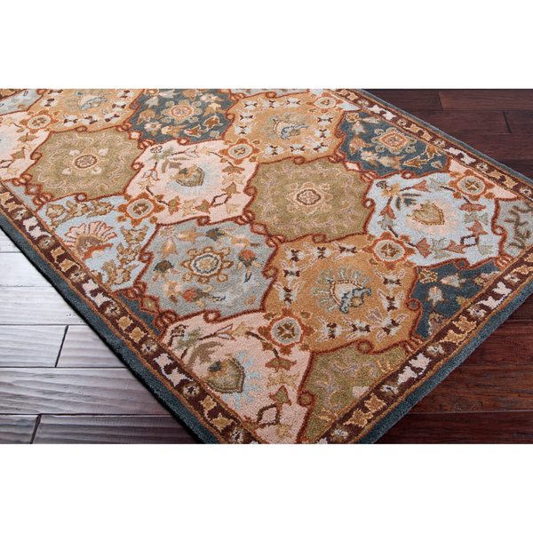 Hand-tufted Coliseum Blue Wool Area Rug (5' x 8')