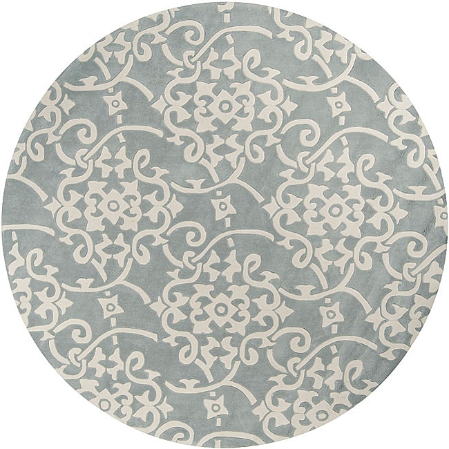 Hand tufted Grey Floral Rug