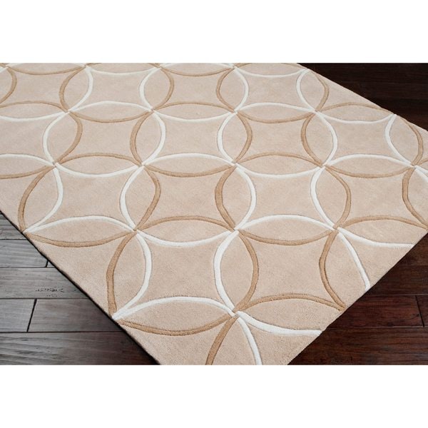 Hand-tufted Contemporary Beige Retro Chic Geometric Area Rug