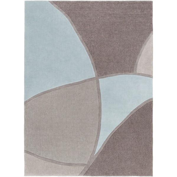 Hand-tufted Contemporary Retro Chic Green Grey/Blue Abstract Area Rug - 8' x 11'