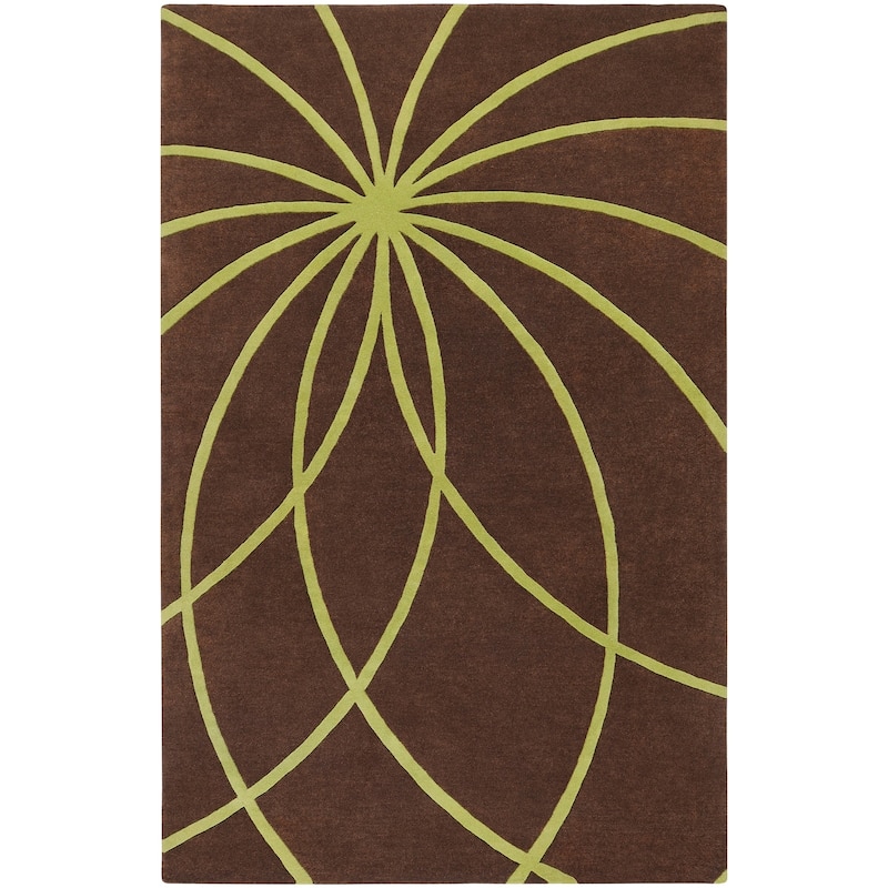 Chamba Handmade Transitional Wool Area Rug - Brown/Olive 7'6" x 9'6"