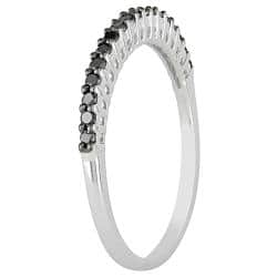 Miadora 10k White Gold 1/5ct TDW Black Diamond Ring