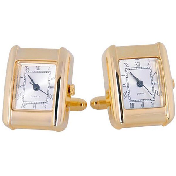 Cuff Daddy Goldplated Elegant Square Watch Cuff Links
