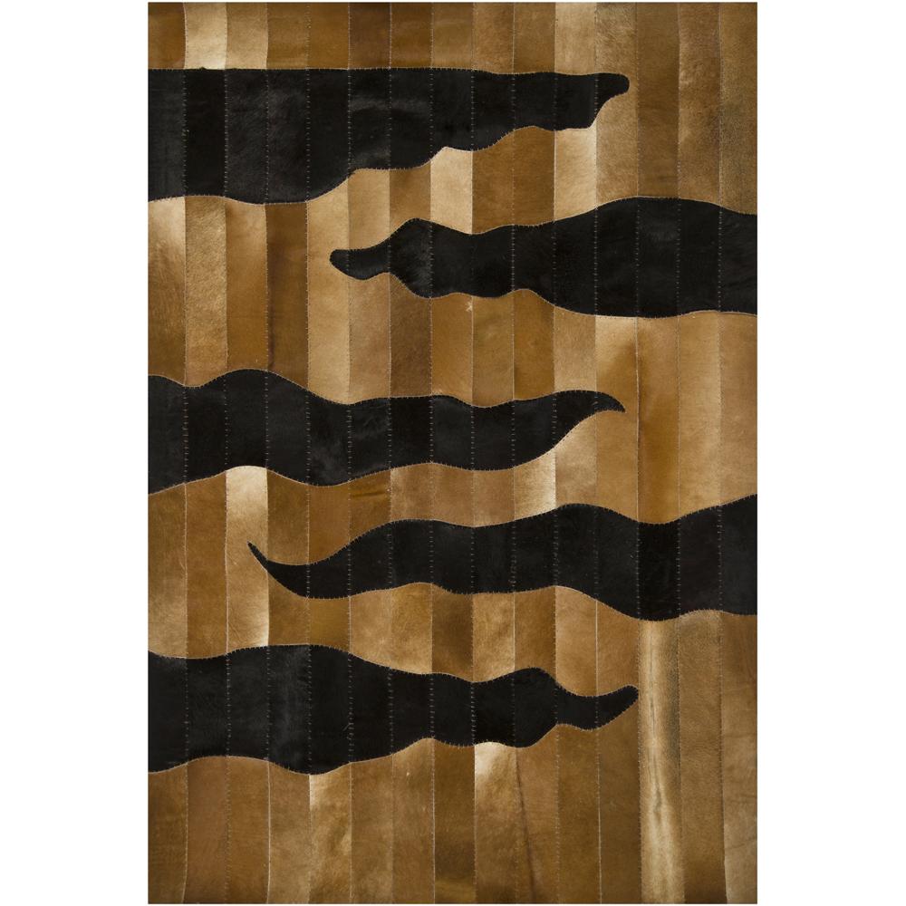 Artist's Loom Handmade Contemporary Geometric Natural Eco-friendly Leather Rug (7'9x10'6)