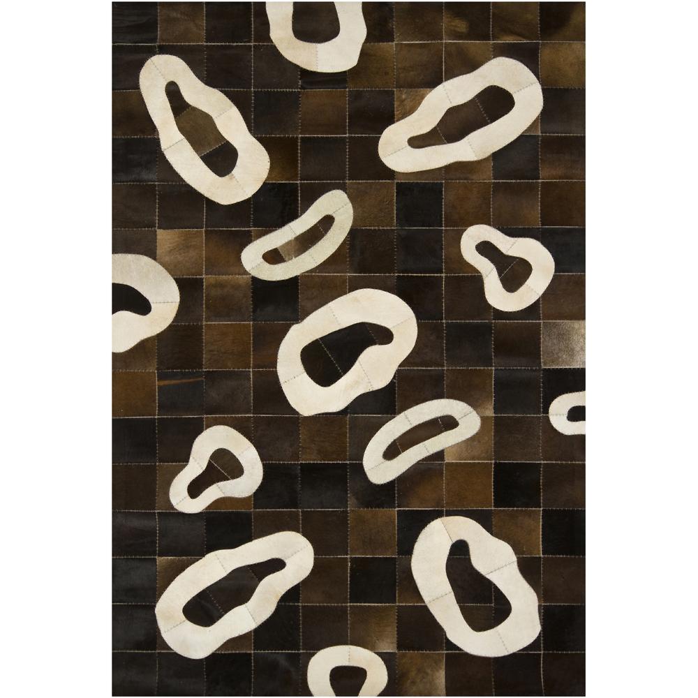 Handmade Mandara Brown Leather Rug (5 X 76)