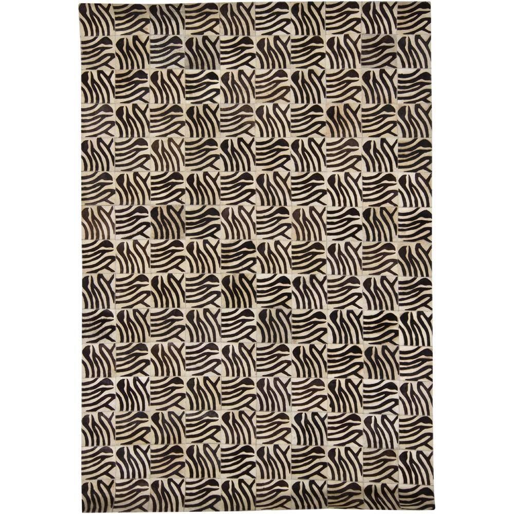 Handmade Mandara Beige Leather Rug