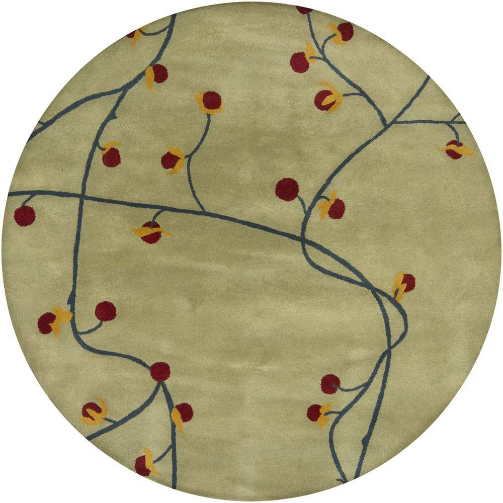 Artist's Loom Hand-tufted Transitional Floral Wool Rug (7'9 Round)