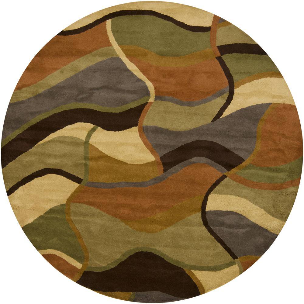 Artist's Loom Hand-tufted Contemporary Geometric Wool Rug (7'9 Round) - 7'9