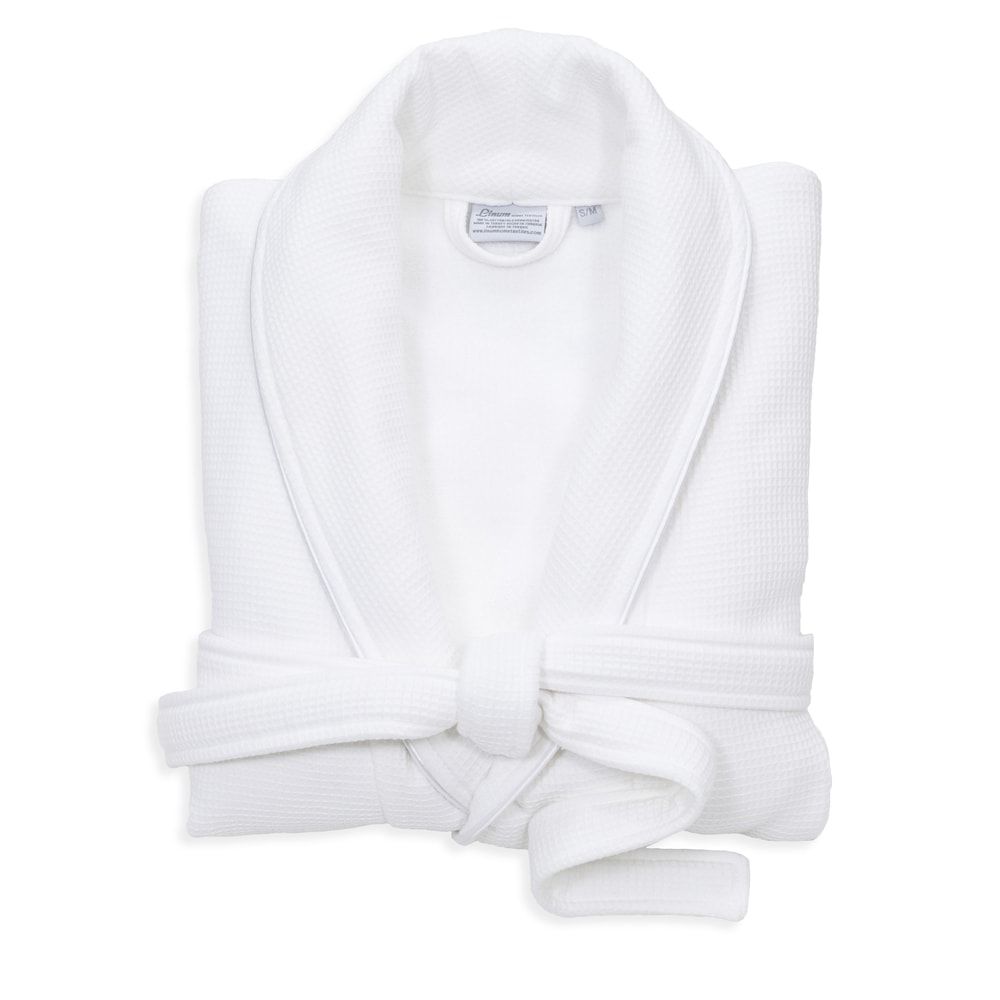 Authentic Hotel Spa Unisex Turkish Cotton Waffle Weave Terry Bath Robe - On  Sale - Bed Bath & Beyond - 5510094